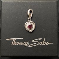 Silber 925 Herz Rubin Charms