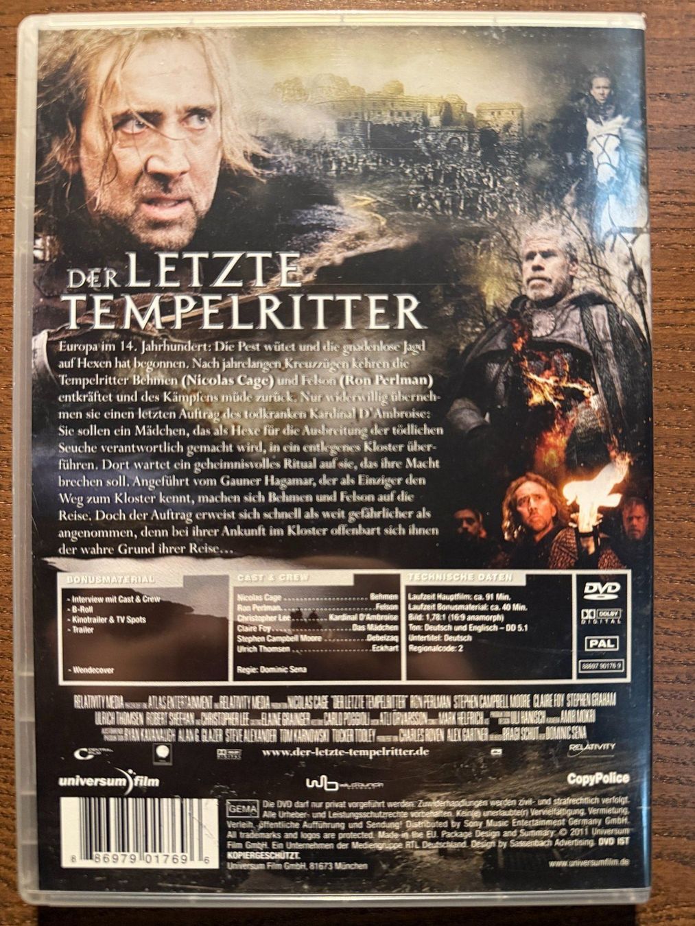 Tutti i DVDs: Der letzte Tempelritter – Usato da Zürich venduto da FilmFreunde 1
