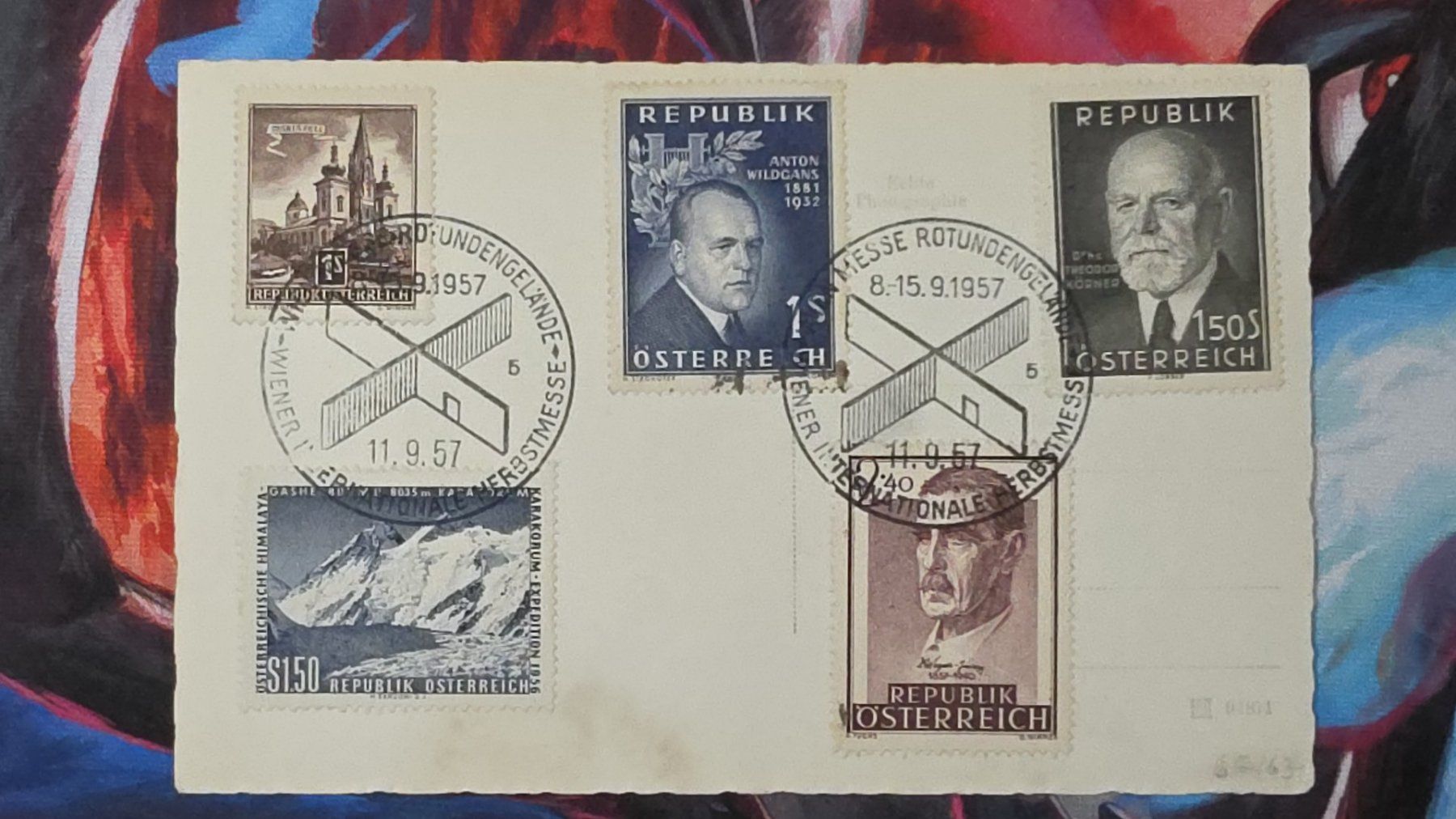 Alle Briefmarken: CL35 Carte Postale + Timbre Autriche 1957 – Gebraucht aus Cousset von Patrick_Collections