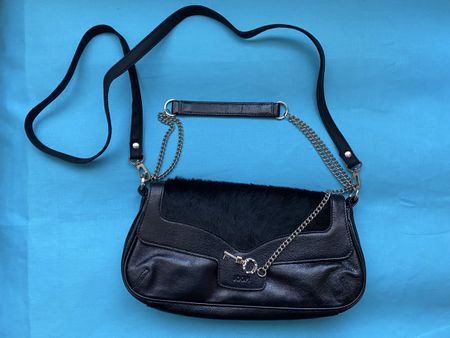 Lederhandtasche, schwarz