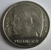 Sonder - Fünfliber 1977 J.H. Pestalozzi  150 Todestag