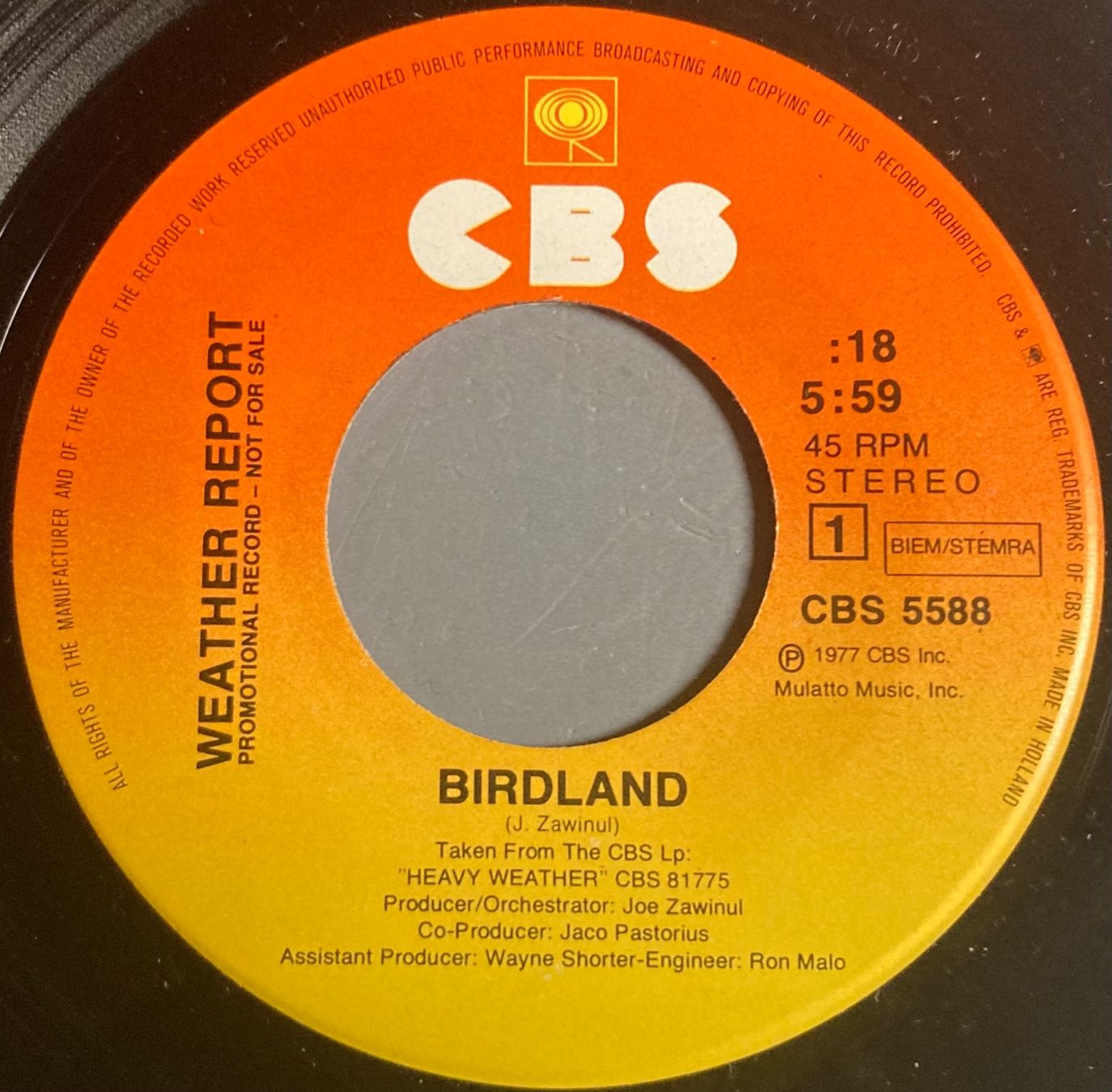 Vinyles: WEATHER REPORT - BIRDLAND – D'occasion à Poliez-Pittet par Newtown-Records 2
