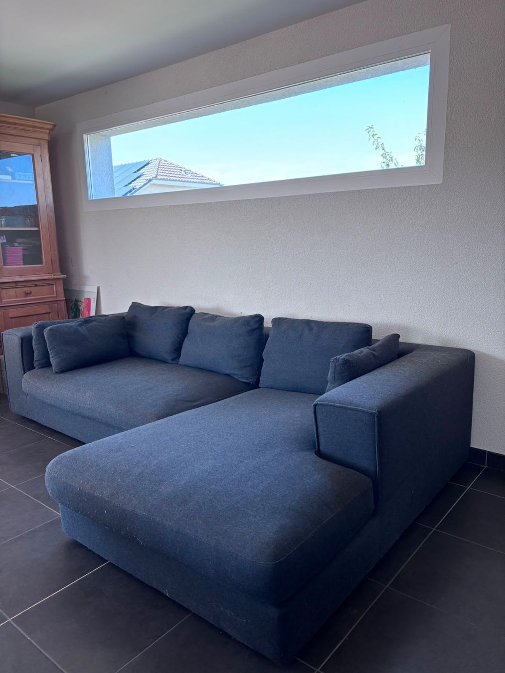 Sofas: Canapé d'angle gris 275cm bon état – D'occasion à Courtion par joh_bx8m 1