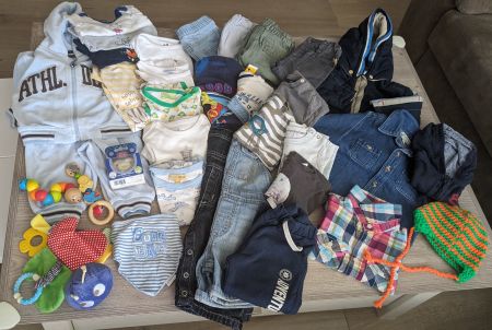 XXL Boy Kleiderpaket - ab Gr. 62 & Bibi Nuggi & Spielzeug