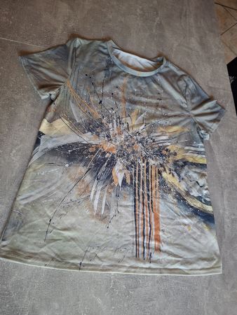 T-shirt femme motif abstrait & éclaboussures taille M