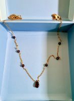 Collier en véritables grenats chaîne dorée   Petit prix !