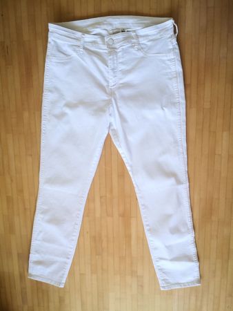 H&M Skinny Ankle Jeans Damen in Weiss, Gr. 33