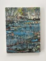 Öl auf Leinwand, Auenlandschaft