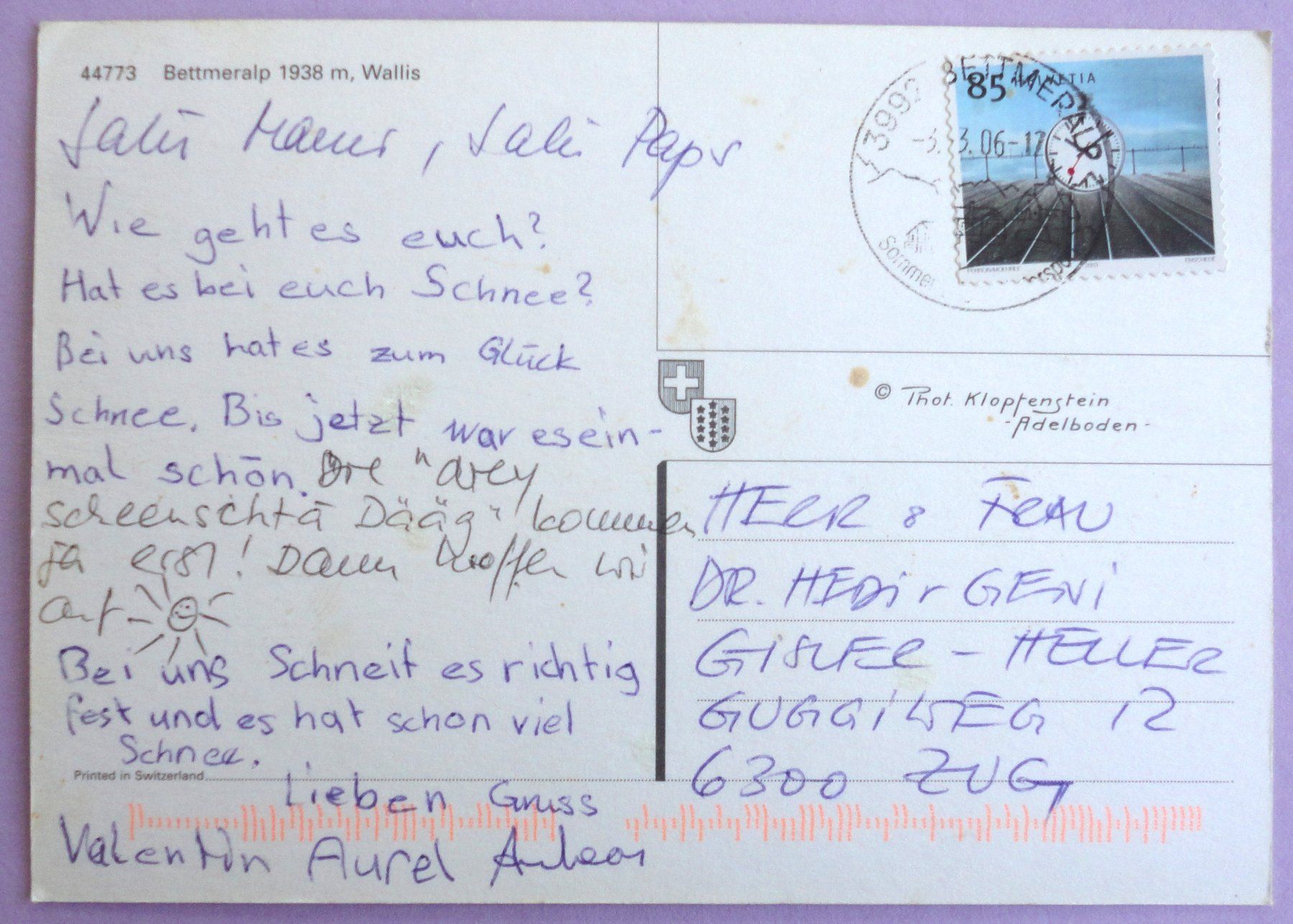 Cartoline postali: Bettmeralp 1938 m, Wallis – Difettoso da Fétigny venduto da Billy2miny 1
