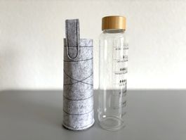 NEU Motivations Trinkflasche Glas Sportflasche Wasserflasche