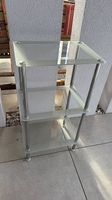 Étagère d'appoint / Porte-plantes  Verre dépoli & Chrome