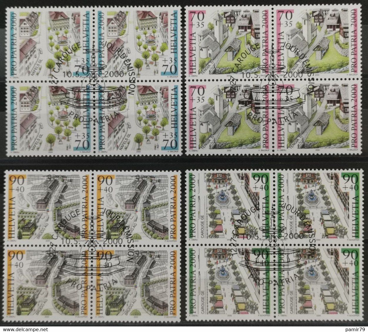 Tutti i francobolli: 2000 PP Ortsbilder Viererblock ET-Stempel – Usato da Dübendorf venduto da goeggi79