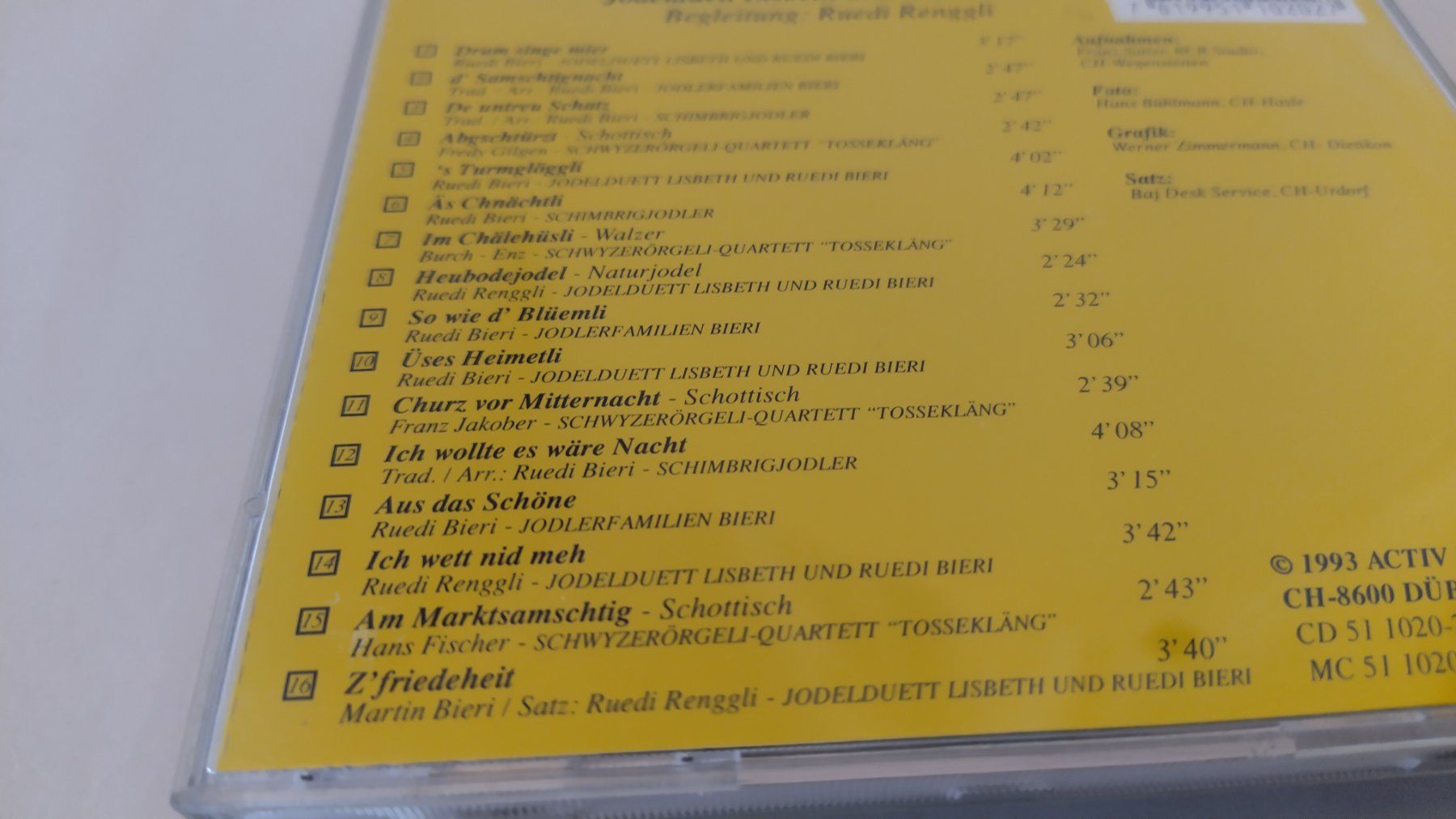 CD: Jodel CD / Drum singe mier Jodelduett Lisbeth & Ruedi Bieri – Usato da Bellach venduto da JingleJerry 2