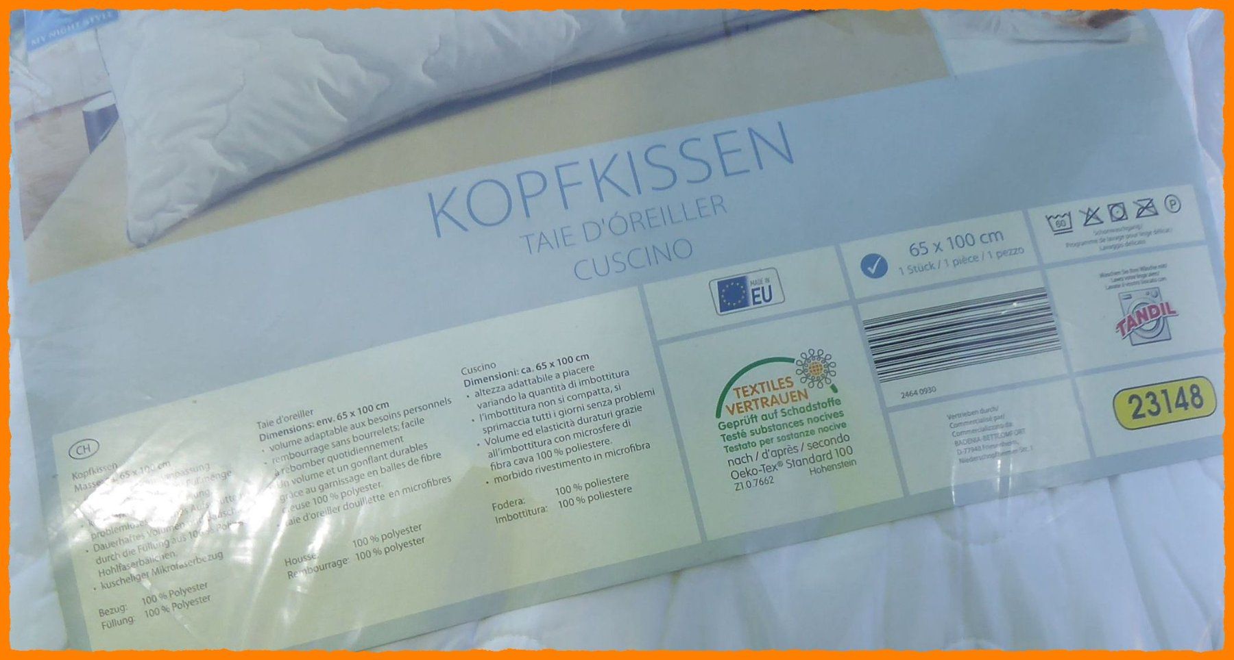 Cuscini: NEUES Kopfkissen 65 x 100cm – Nuovo e nell'imballaggio originale da Oberglatt ZH venduto da 123Gebraucht 1