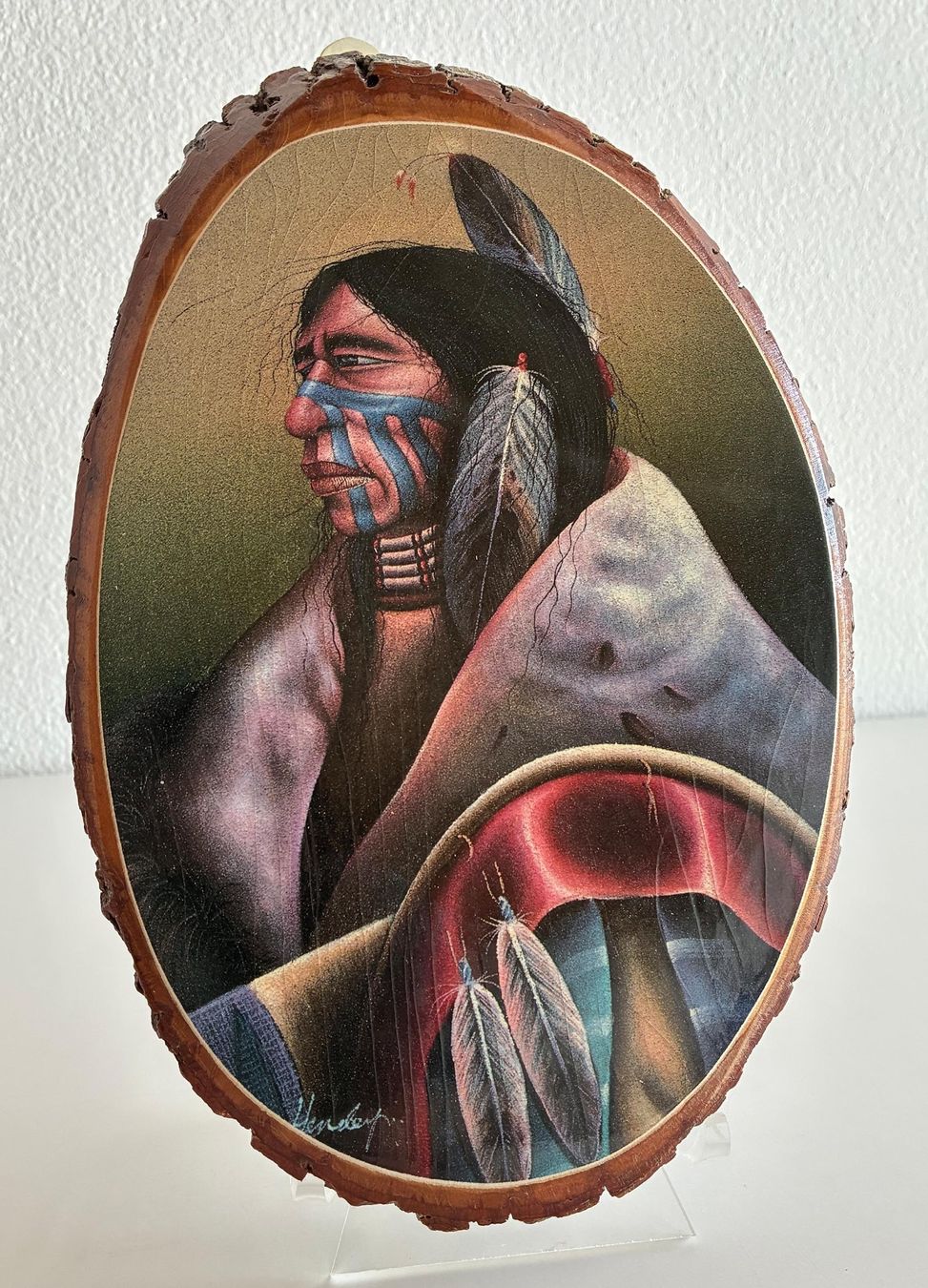 Poster & Bilder: Holzbild eines Cheyenne Indianers – Gebraucht aus Bäretswil von robsonantik 1