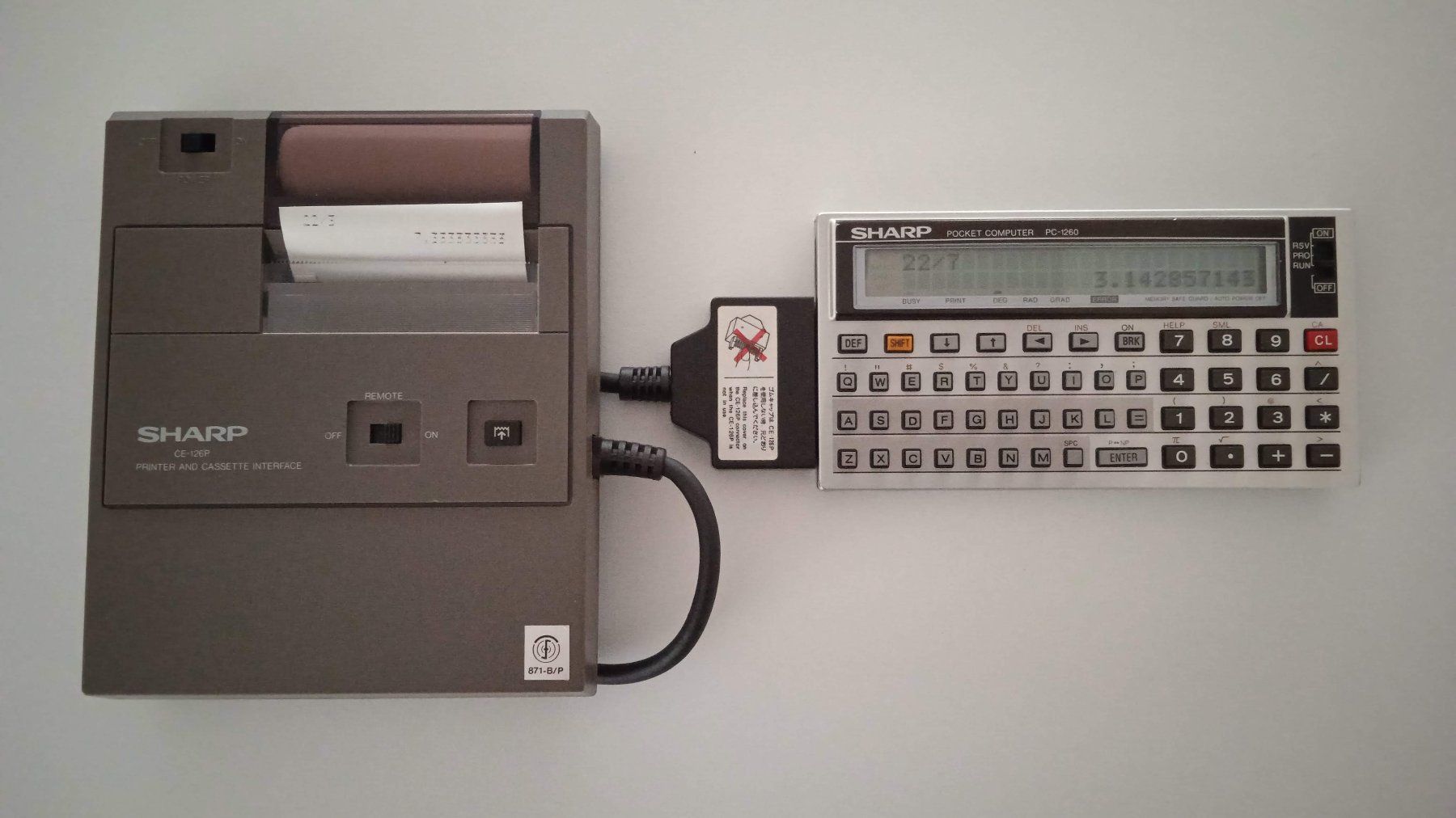 Sharp Taschenrechner: Sharp PC-1260 Pocket Computer mit CE-126P Printer! Top – Gebraucht aus Zollikofen von kom_2ddj