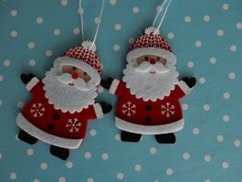 2 x Samichlaus Anhänger Weihnachtsdeko Filz NEU Nikolaus