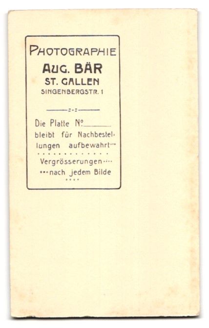 Fotografie &  Plakate: Fotografie Aug. Bär, St. Gallen, Singen – Gebraucht aus Berlin von bartko-reher 1