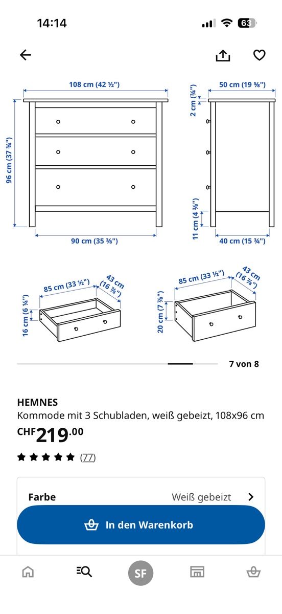 Ikea Kommoden: Weisse Ikea Kommode mit 3 Schubladen – Gebraucht aus Luzern von smilla.f 6