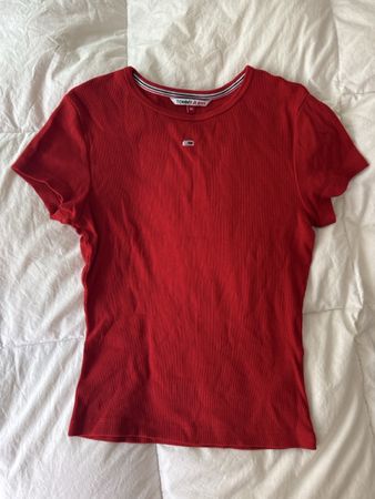 Tommy Jeans Rouge Côtelé, Taille XS - Parfait Été!