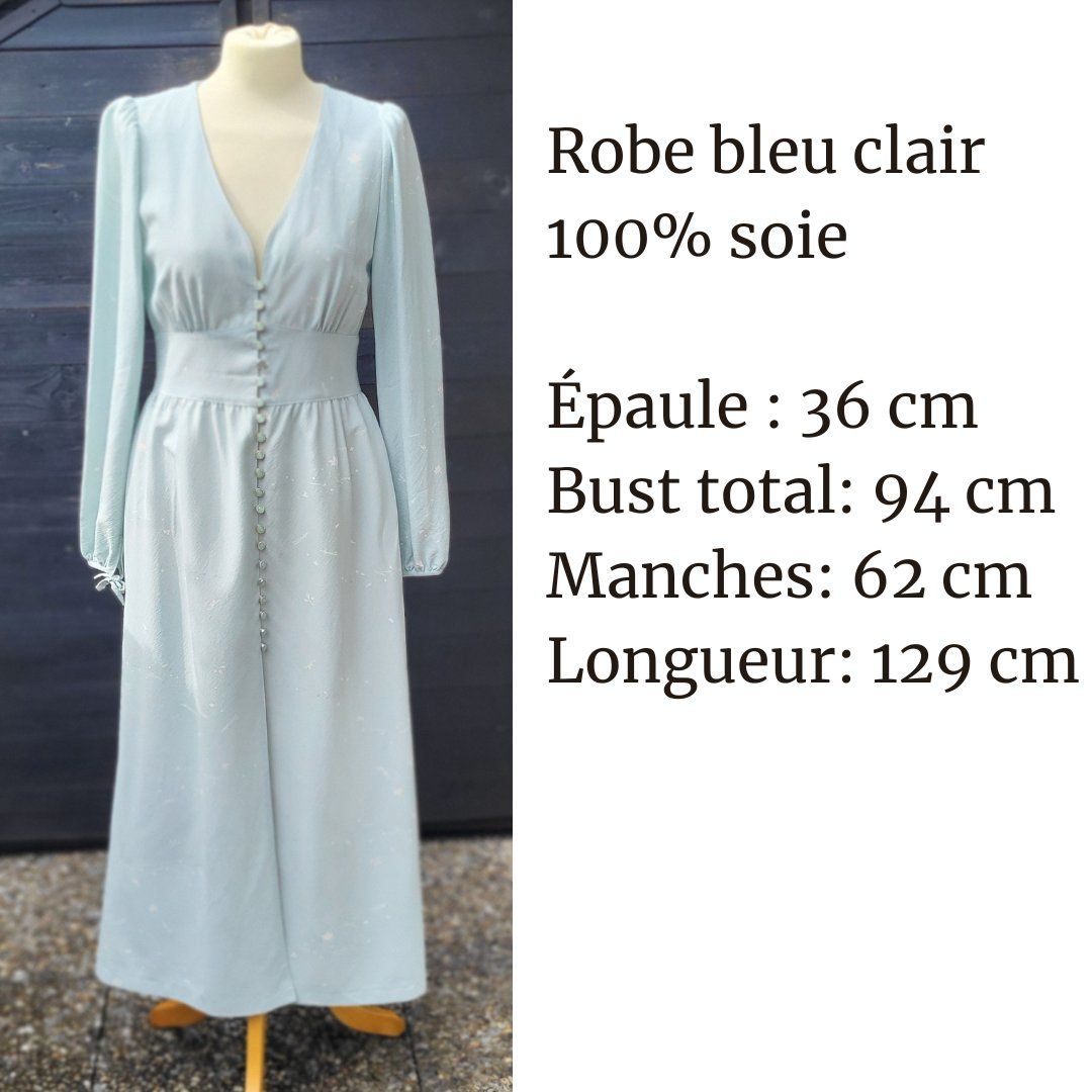 Vestiti: Robe bleu en soie – Nuovo (secondo la descrizione) da Fribourg venduto da VictoriaShop7 5