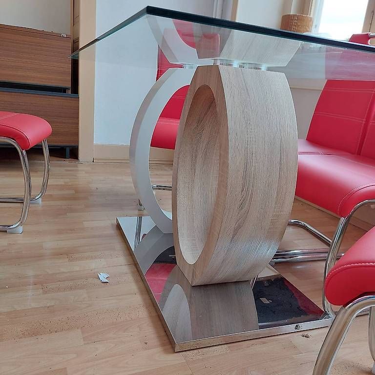 Conforama Set di tavolo e panche: 1 table en verre + 6 chaises Flori – Nuovo (secondo la descrizione) da Le Landeron venduto da Paul_Liquidations 1