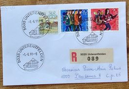 Einschreiben Brief mit Sst INTERENTFELDEN 1.6.91