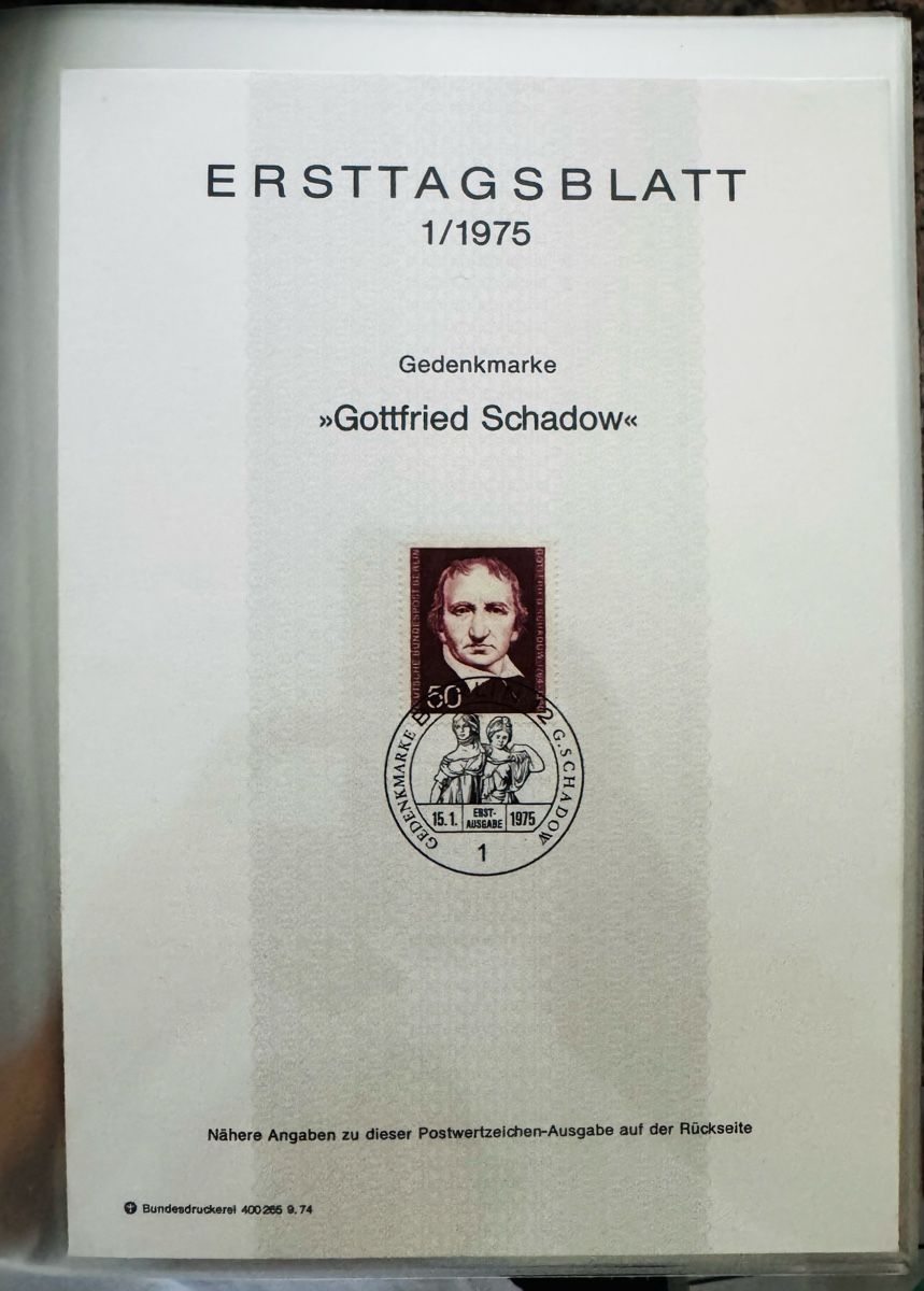 Tutti i francobolli: First Day Cover Gottfried Schadow 1/1975 mint condition – Nuovo (secondo la descrizione) da Olten venduto da Asaliya