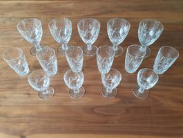 15x Kristallgläser Weingläser Vintage 1950/60er