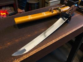 Katana Schwert mit Scheide 50cm Beige-Kadmiumgelb M NEU
