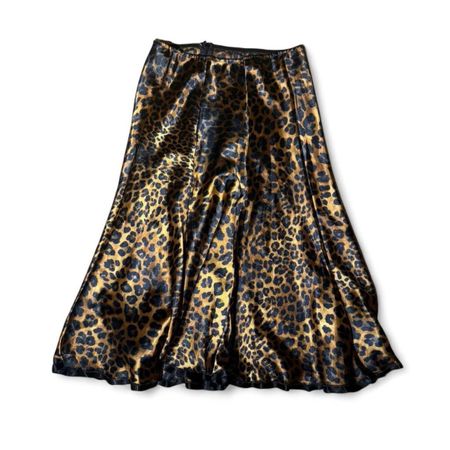 Vintage Leopard Print Midi Skirt