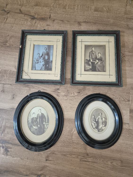 4 Mini-Bilderrahmen Aus Kunstharz – Vintage-Design In Gold, Mit Ketten, Oval & Rechteckig, Zum Aufhängen