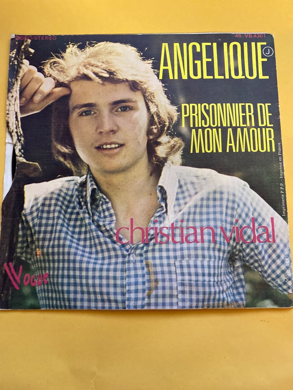 Dischi in vinile: CHRISTIAN VIDAL - ANGELIQUE - 45 TOURS – Usato da Le Brassus venduto da cinema13 1