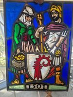 Schweizer Wappenscheibe von Basel.  Fensterbild / Glasbild