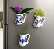 3er Set Mini Keramikvasen mit Magnet