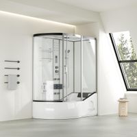 1062- V2 - Dampfdusche & Whirlpool LUX 4in1 - (links) WEISS
