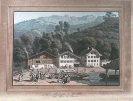 Brienzersee Tracht Aquatinta von Wetzel