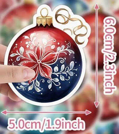 Sticker: 10 Stk. Weihnachtskugeln Sticker, Set 3, ca. 5x6 cm – Nuovo e nell'imballaggio originale da Zollikofen venduto da Blackie 1