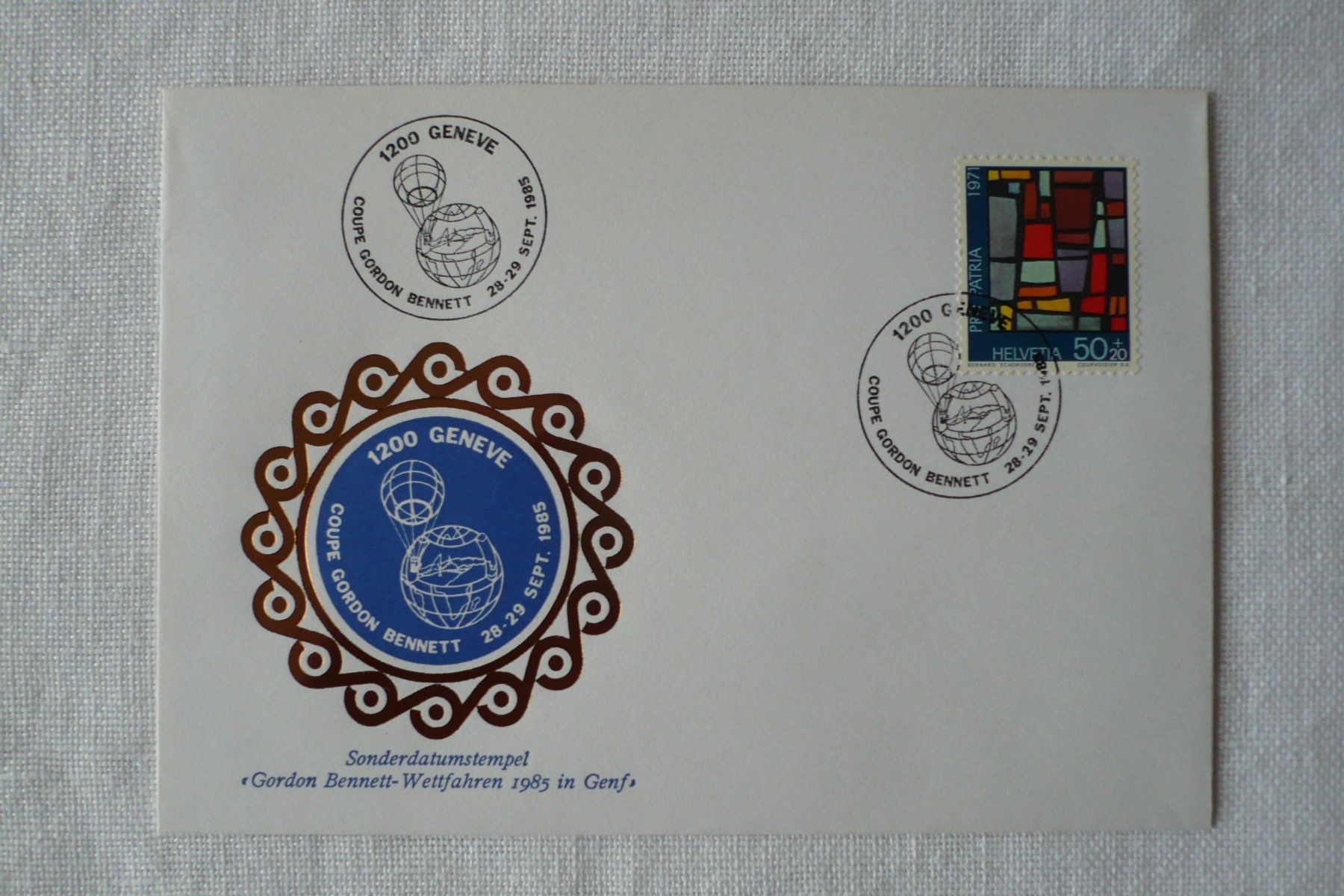 Alle Briefmarken: 1985 Coupe Gordon Bennett, Genève – Gebraucht aus Zürich von saltandpepper008