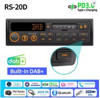 Retro 1-DIN Autoradio mit DAB+ / Bluetooth / USB-C / RDS