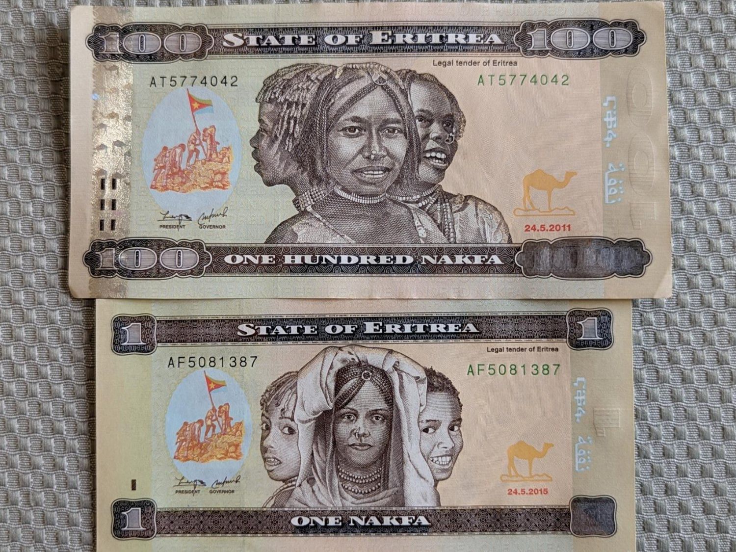 Banknoten: Eritrea banknotes ,delivery mi September – Gebraucht aus Porrentruy von jmbechir