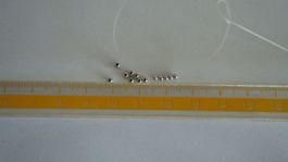 10 Silber Beads, 2mm, Silber 925