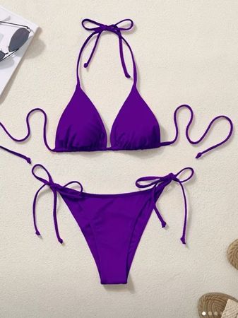 Damen Bikini, Lila, Grösse S