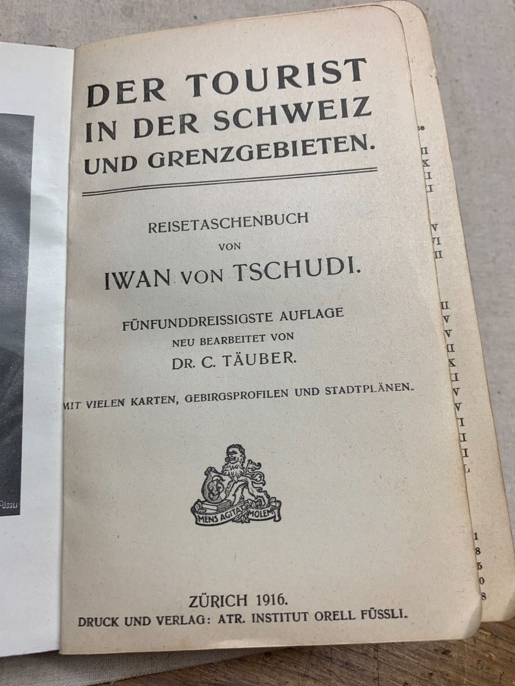 Bücher: Tschudi's SCHWEIZ I. -1916 – Gebraucht aus Sorengo von 74in 2