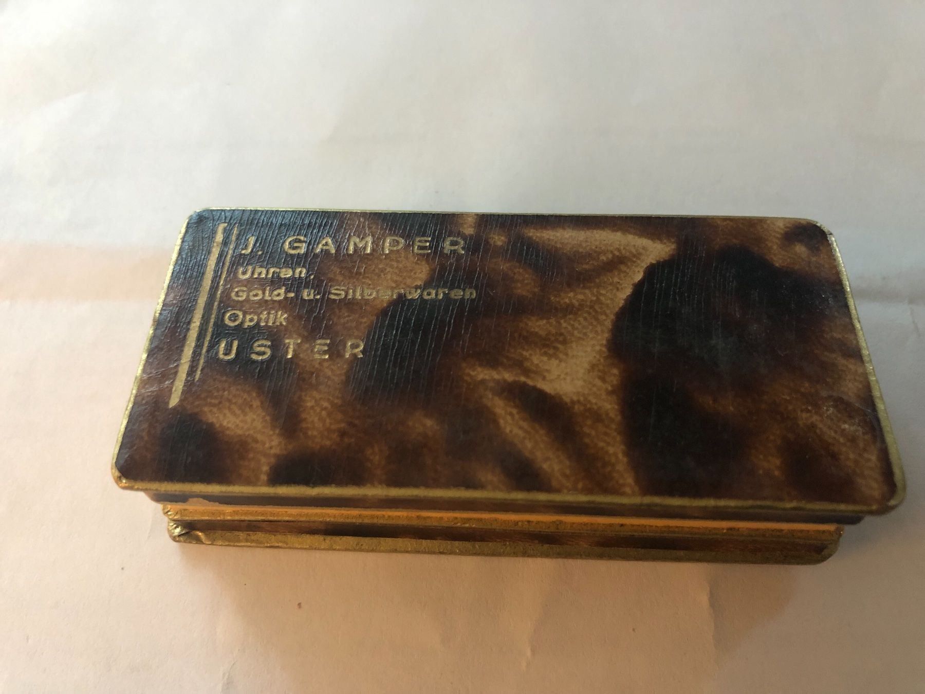 Dosen: J. Gamper Uhren Gold- & Silberwaren Schatule, Büchse – Gebraucht aus Winterthur von cheerio97