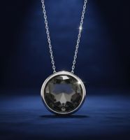 Silber 925 Anhänger mit facettiertem Bergkristall - Neu