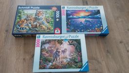 3 Puzzles mit Tieren