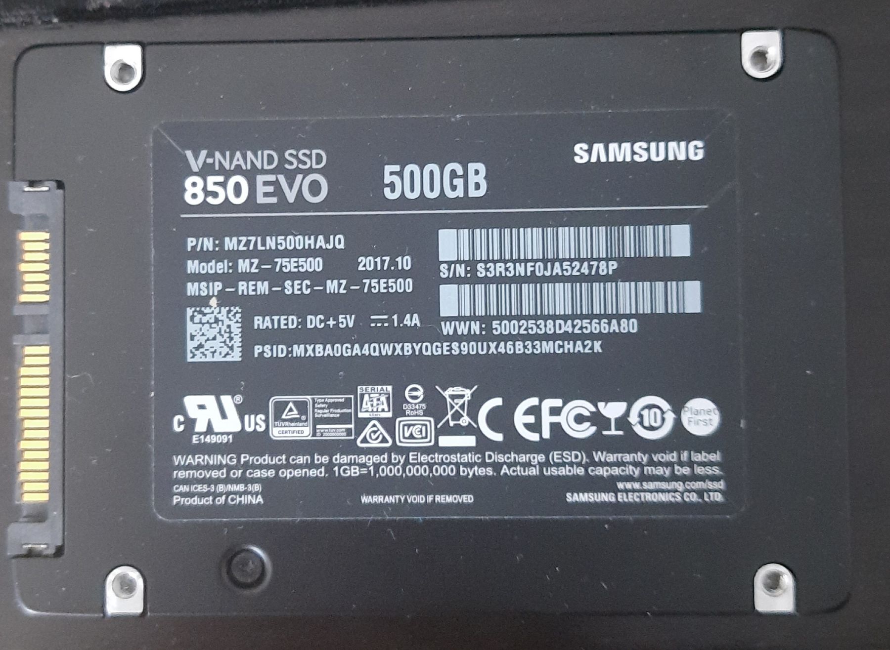 Samsung Dischi rigidi: Samsung 850EVO SSD 500GB🙂 – Usato da Zürich venduto da vik_q29w
