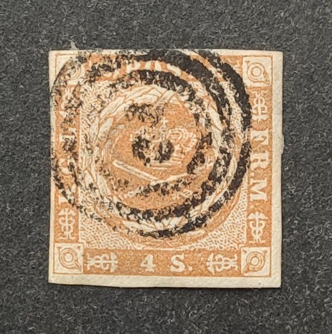Tous les timbres: Dänemark 1854, 4Sk. Imperf. gestempelt – D'occasion à Wil SG par Zazal