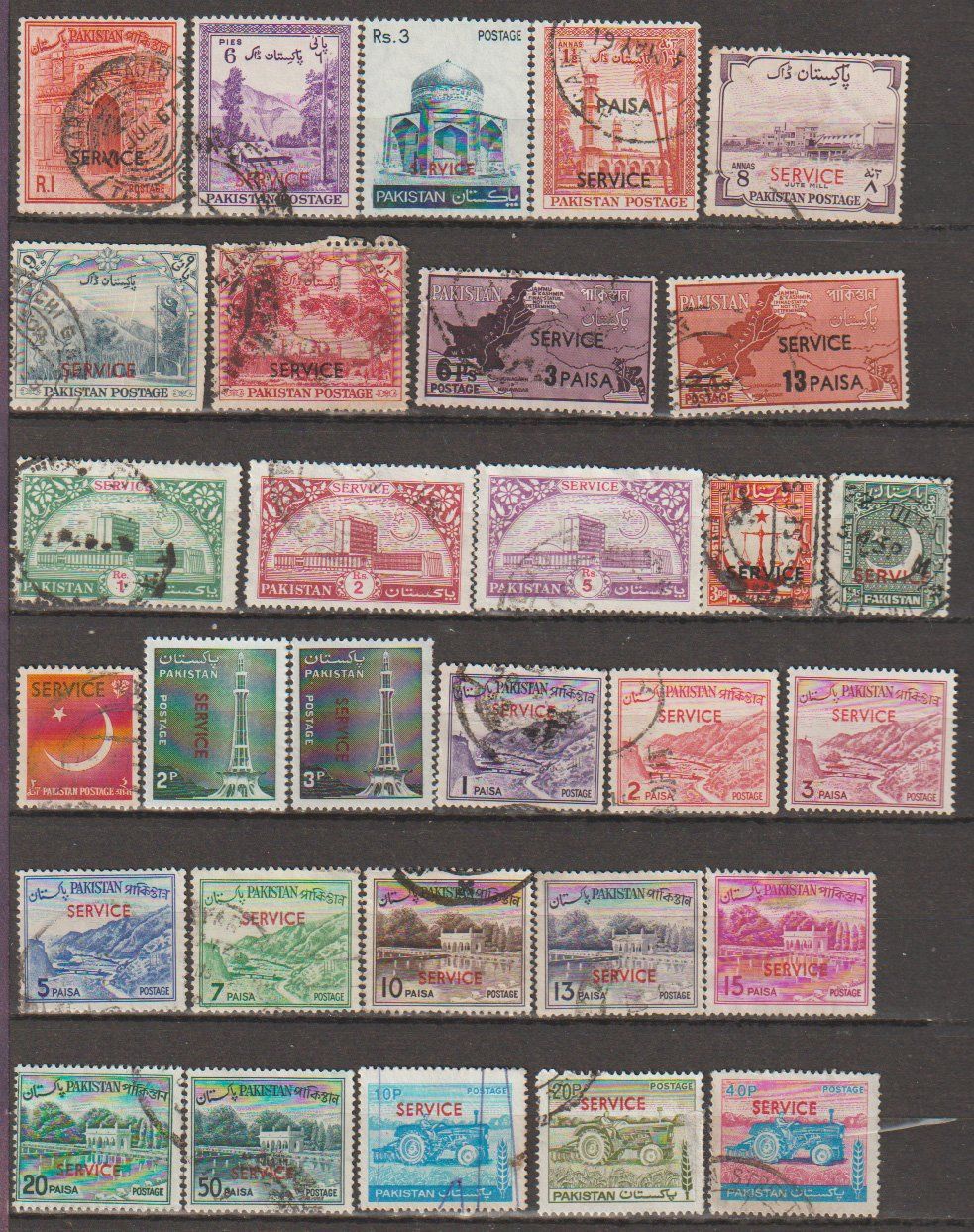 Tutti i francobolli: Pakistan Série Ancienne Diverses Valeurs – Usato da Crans-Montana venduto da kira56 1